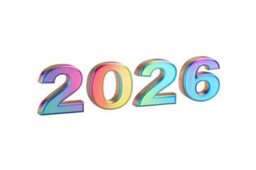 2026 numbers with a colorful finish art
