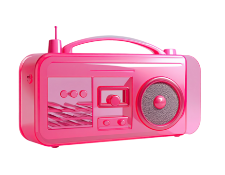 Pink retro cassette radio