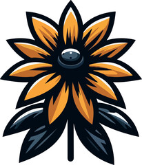 Black eyed susan logo icon vector white background .