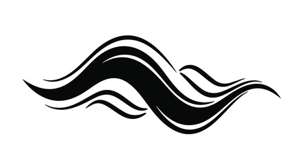 Obraz premium Elegant black abstract wavy lines resembling flowing water or wind