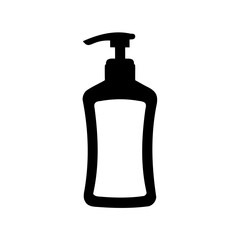 Black and white silhouette of a lotion dispenser with pump action