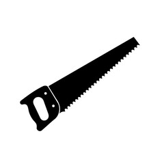 Silhouette of a hand saw used for cutting wood and other materials