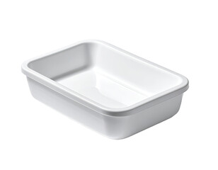 Rectangular white plastic food container (1)