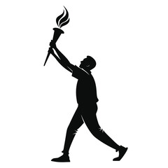 Man lighting torch