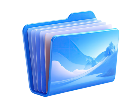 Blue folder icon, winter landscape image (1)