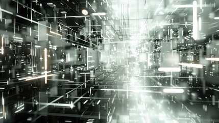 Digital tunnel futuristic technology illustration