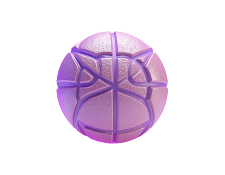 3D rendered, stylized, purple basketball (2)