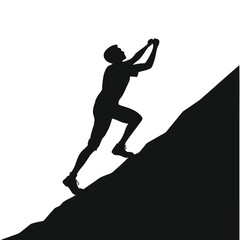 Person climbing hill