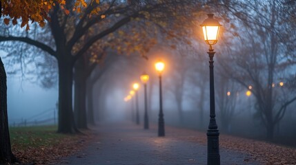 Misty Autumn Evening Walk