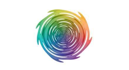 Abstract Circular Design: Rainbow Swirl Pattern
