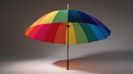 Obraz premium Colorful decorative umbrella showcasing vibrant rainbow stripes for visual appeal