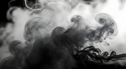Abstract image of swirling smoke against a dark background, creating a mysterious and ethereal atmosphere.