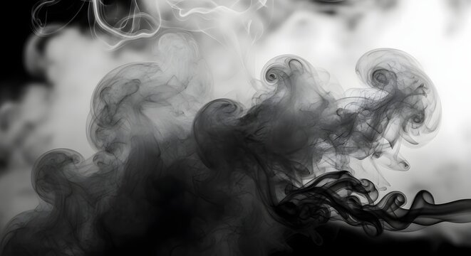 Abstract image of swirling smoke against a dark background, creating a mysterious and ethereal atmosphere.