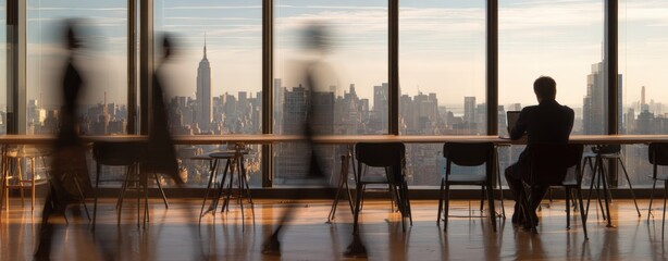 Cityscape view from a modern indoor space