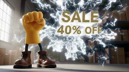 Get excited for incredible discounts with a powerful sale announcement and dynamic visuals