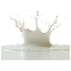 Milk Splash: A mesmerizing image capturing the dynamic moment of a milk splash, with droplets radiating outward, creating a crown-like form.