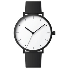 Elegant Timepiece: A minimalist black and white wristwatch, showcasing sleek design and timeless aesthetic, perfect for modern fashion and time management.