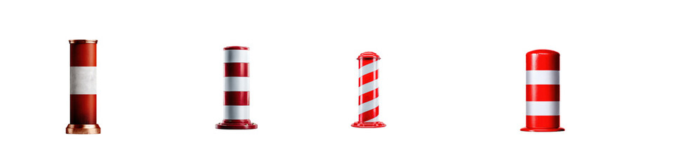 Traffic safety cones in various designs for road construction and safety