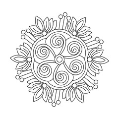 Delicate Bloom Ring with Dream Spiral coloring book page