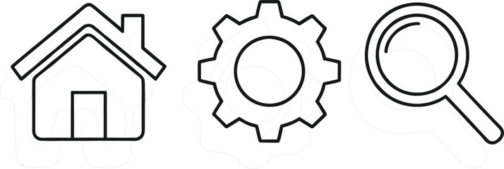 Flat Lay Minimal Line Icons Set