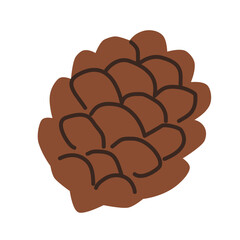 Flat Simple Decorative Pine Cone Nature Element Clip Art Illustration