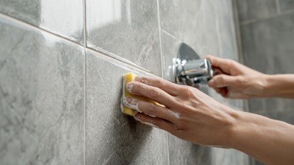 First-Person View of Sealing Bathroom Joints with Silicone for Clean Finish