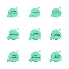 Nutrition and Supplement Icon Set – Health Ingredients, Detox, and Natural Benefits