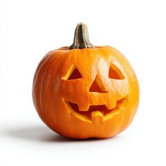 Obraz premium Carved pumpkin with cheerful face for halloween celebrations