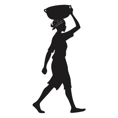 Person carrying clay pot