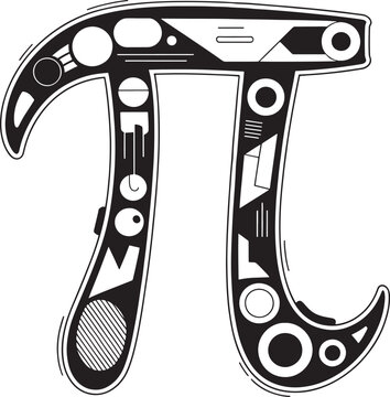 Creative geometric pi symbol art decorative mathematical constant design