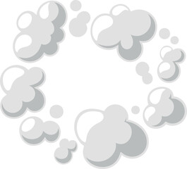 Smoke round clouds from crash