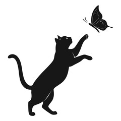 Cat chasing butterfly