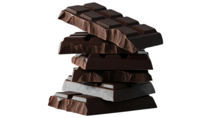 Stacked Chocolate Bars: A tempting assortment of dark chocolate bars artfully arranged, beckoning the senses with their rich, decadent allure.