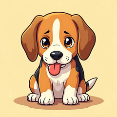 Cartoon Bulldog with Angry Expression
