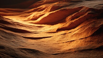 Abstract close up of textured surface with warm lighting creating depth and dimension