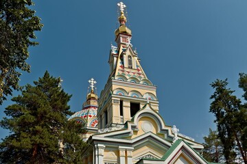 The Ascension Cathedral (Zenkov Cathedral) was built in the 19th century, localed in Panfilov Park in Almaty city. Kazakhstan. Asia.