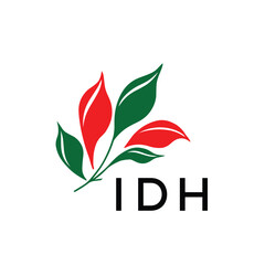 IDH Modern Abstract Leaf Logo Design – Red and Green Nature-Inspired Brand Icon, IDH Later Logo, 
