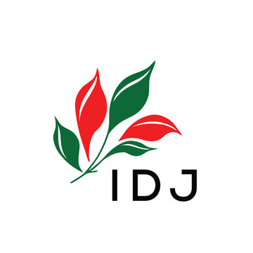 IDJ Modern Abstract Leaf Logo Design &ndash; Red and Green Nature-Inspired Brand Icon, IDJ Later Logo, 
