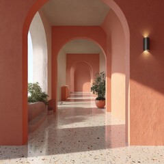 A sun-drenched coral archway