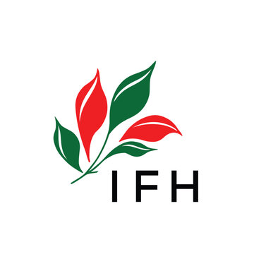 Modern Abstract Leaf Logo Design &ndash; Red and Green Nature-Inspired Brand Icon, IFH Later Logo, 
