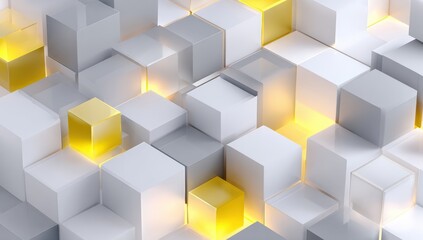 Obraz premium Abstract geometric pattern of glowing cubes