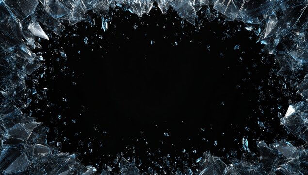 Shattered ice frame on black background (1)