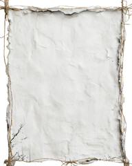 Vintage Blank Paper with Torn Edges and Rustic Hemp Twine