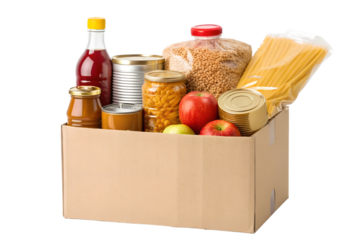 Food Donation Box Pasta, Grains, Canned Goods & More