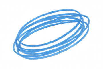 Blue marker hand-drawing oval scribble, transparent backdrop highlighting casual artistic stroke with minimal graphic design element