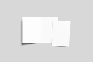 Bifold Brochure Mockup on White Background