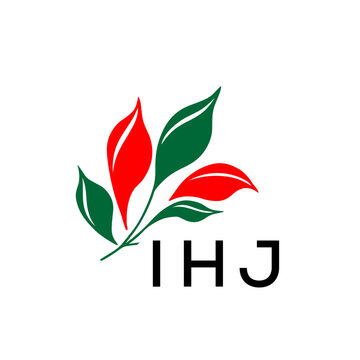 Modern Abstract Leaf Logo Design &ndash; Red and Green Nature-Inspired Brand Icon, IHJ Later Logo, 
