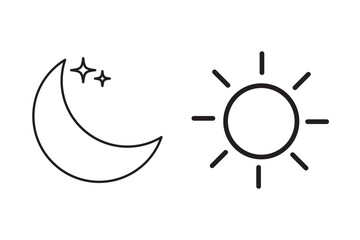 Sun and moon icon vector day and night icon set