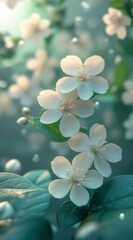 背景がぼやけた白い花のクローズアップ垂直ショット