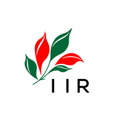 Modern Abstract Leaf Logo Design – Red and Green Nature-Inspired Brand Icon, IIR Later Logo, 
